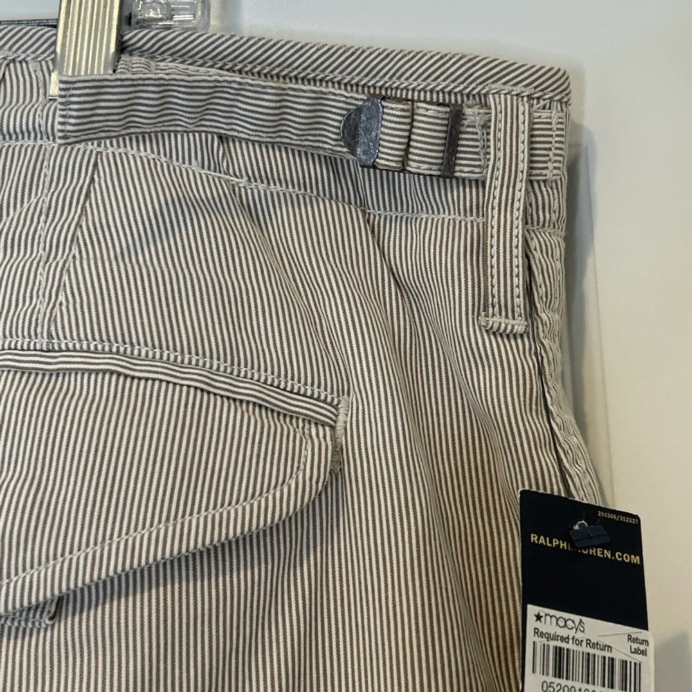 Polo Ralph Lauren Shorts Men's Seersucker Cargo Military Paratrooper NWT 40 - Picture 9 of 16